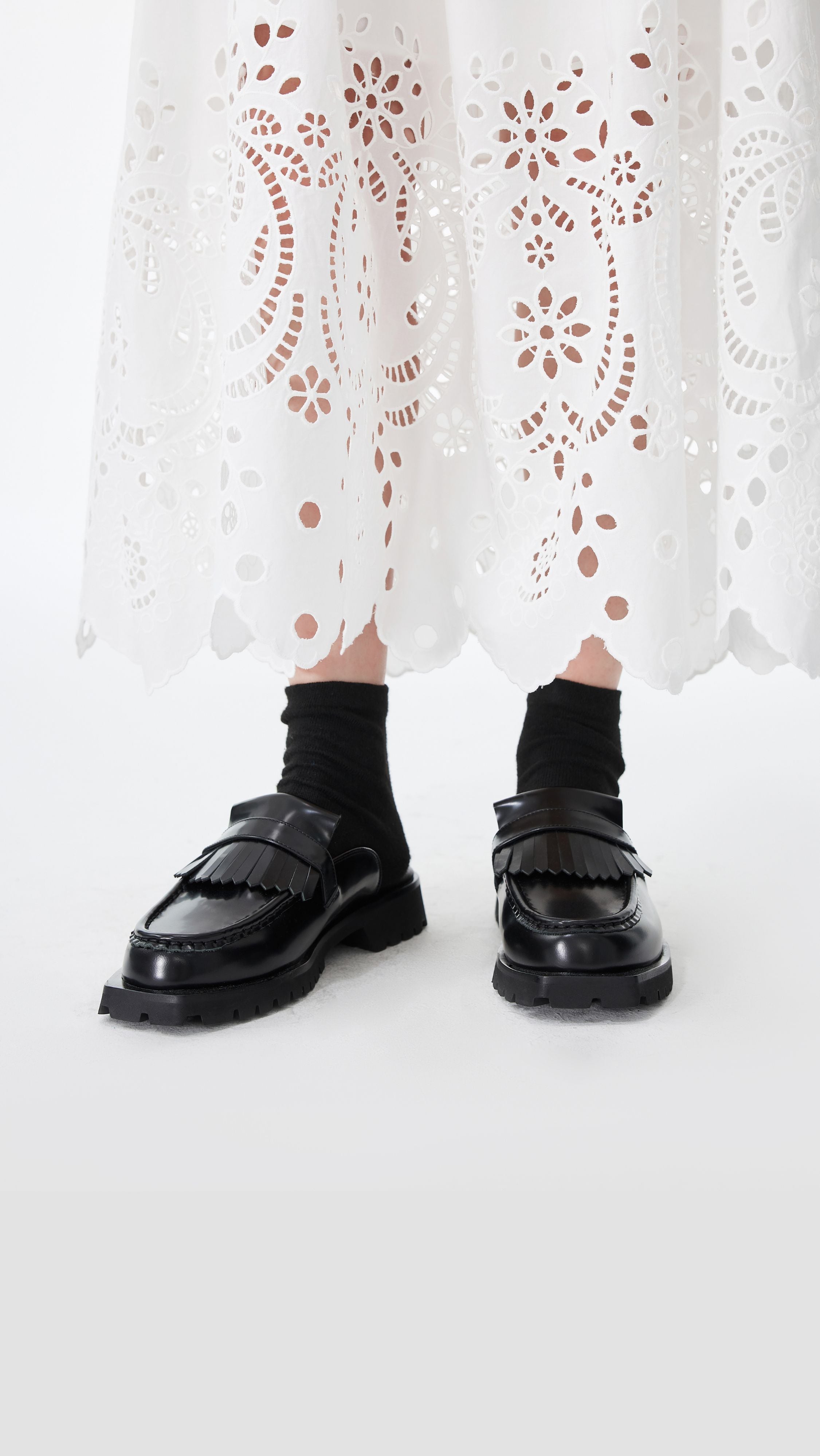 Fringe-Trimmed Slip-on Loafers