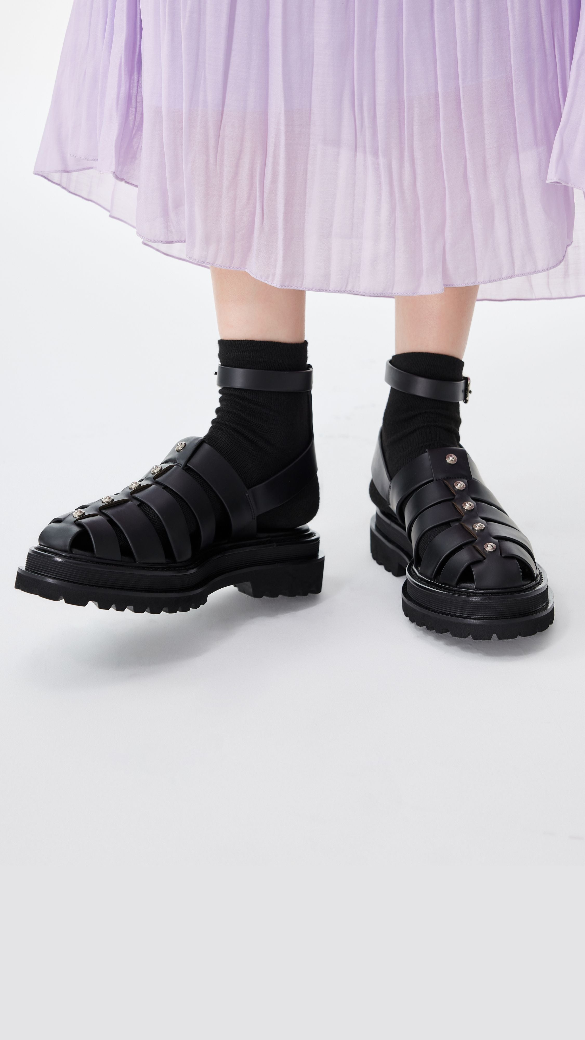 Leather Strappy Sandals - Image 4